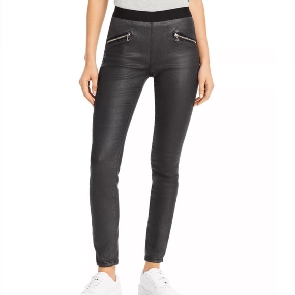 BLANK NYC Baxter Black Coated Cropped Ankle Pants NWT - Picture 1 of 11